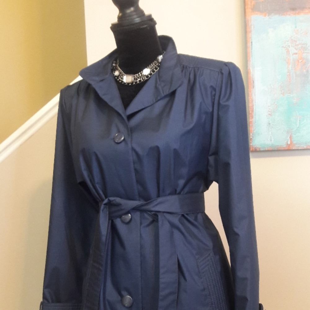 Vintage/ Worthington/ Blue/ Trench Coat - Picture 5 of 8